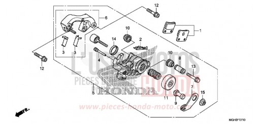 REAR BRAKE CALIPER (PARKING) VFR1200XDD de 2013